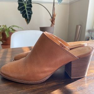 Madewell Harper Mule in amber brown